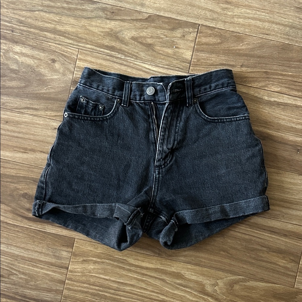 Asos Women's Black High-Rise Denim Shorts